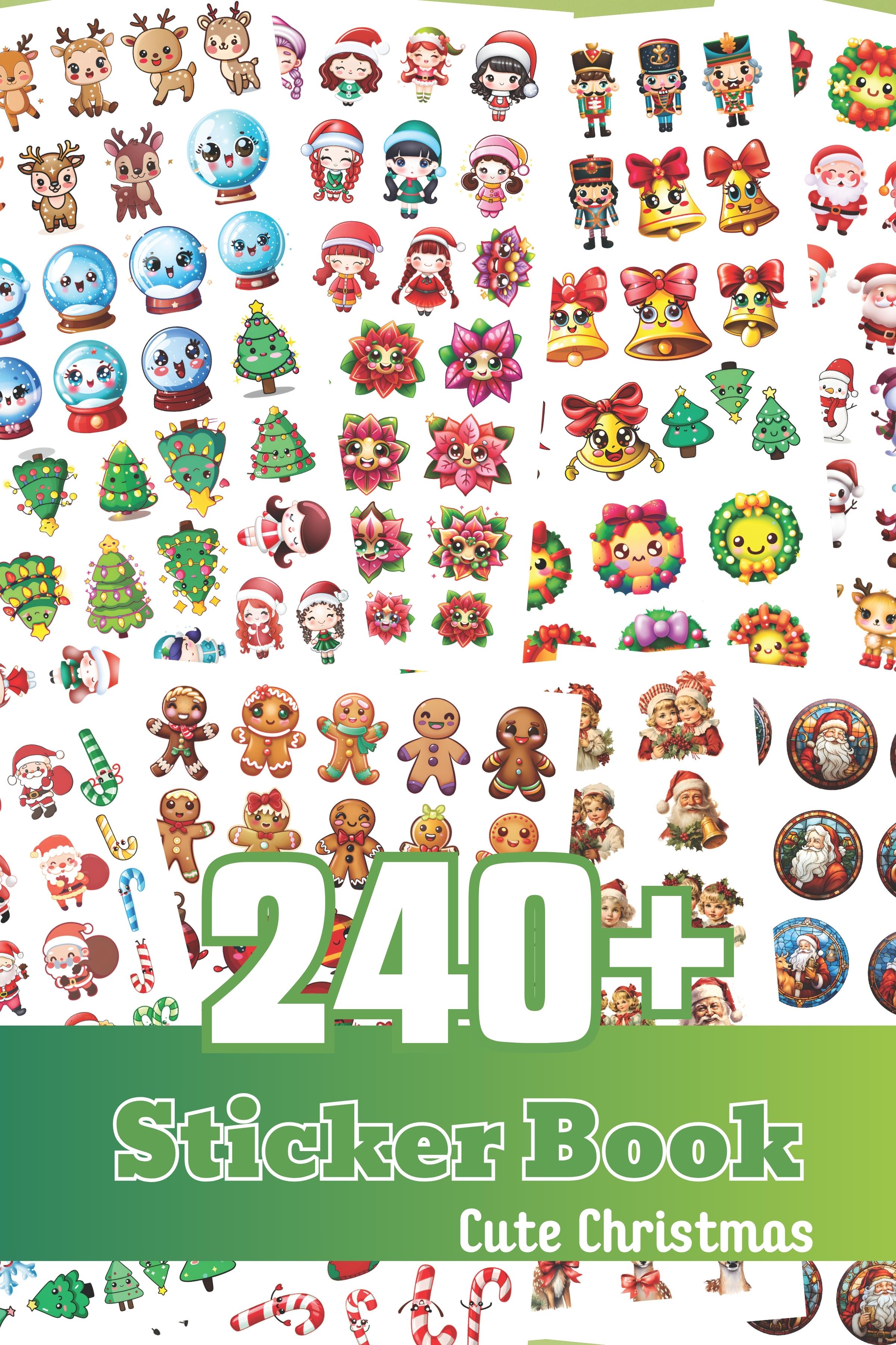 Yılbaşı Sticker, 240 Adet Etiket Seti, Sticker Defteri, Sticker Book, Yılbaşı Süs, Yılbaşı Dekor