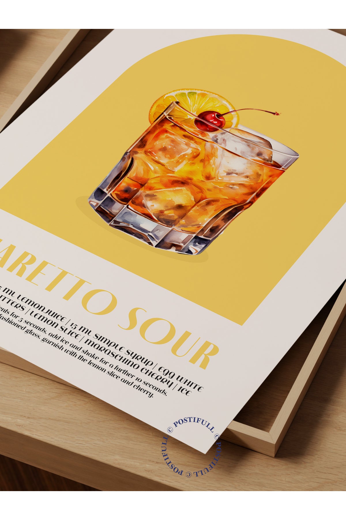 Kokteyl Temalı Duvar Posteri - Amaretto Sour