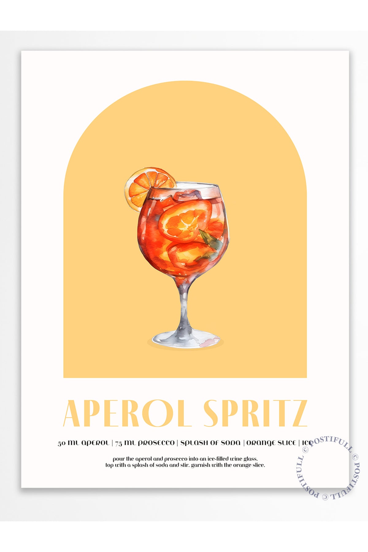 Kokteyl Temalı Duvar Posteri - Aperol Spritz