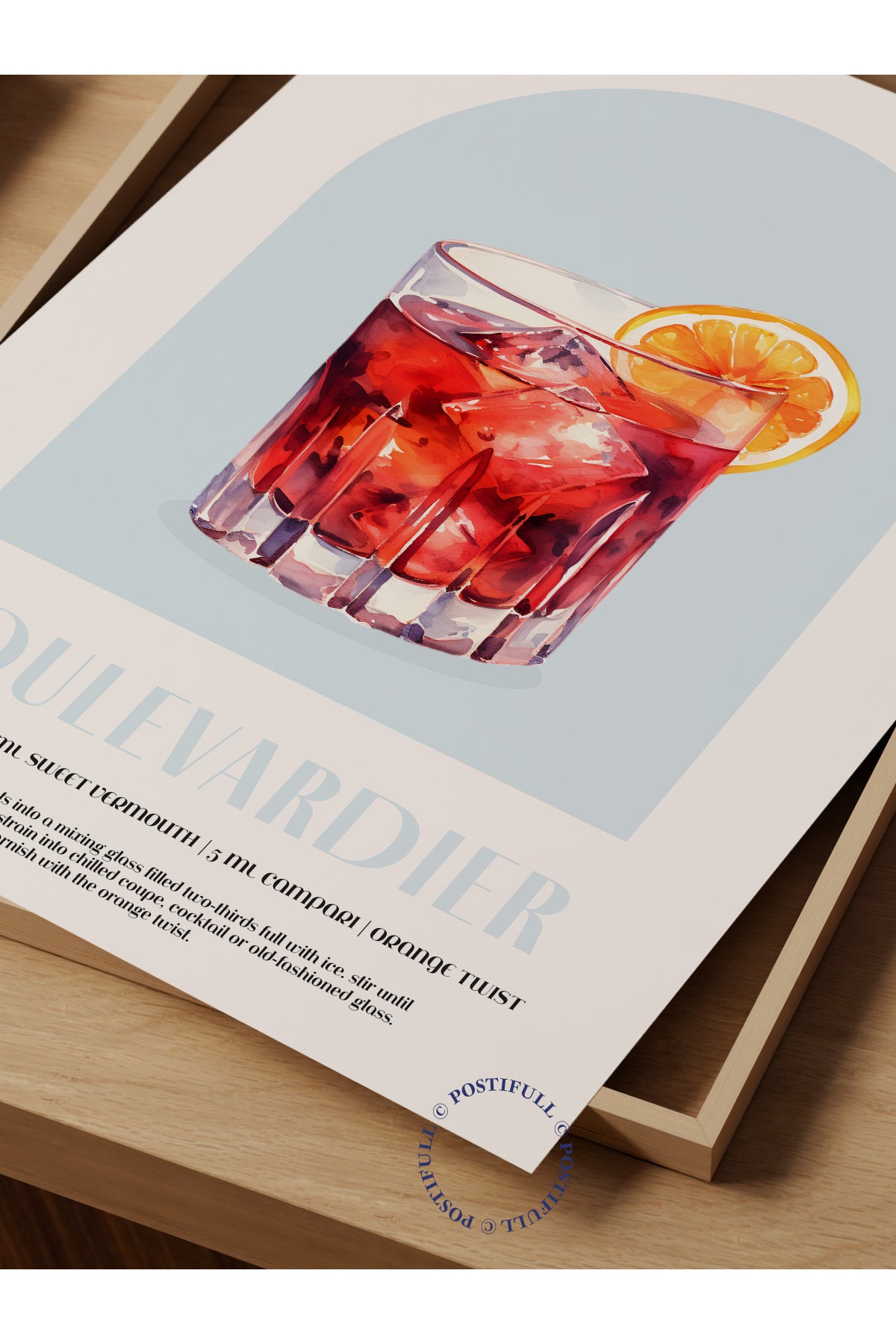 Kokteyl Temalı Duvar Posteri - Boulevardier