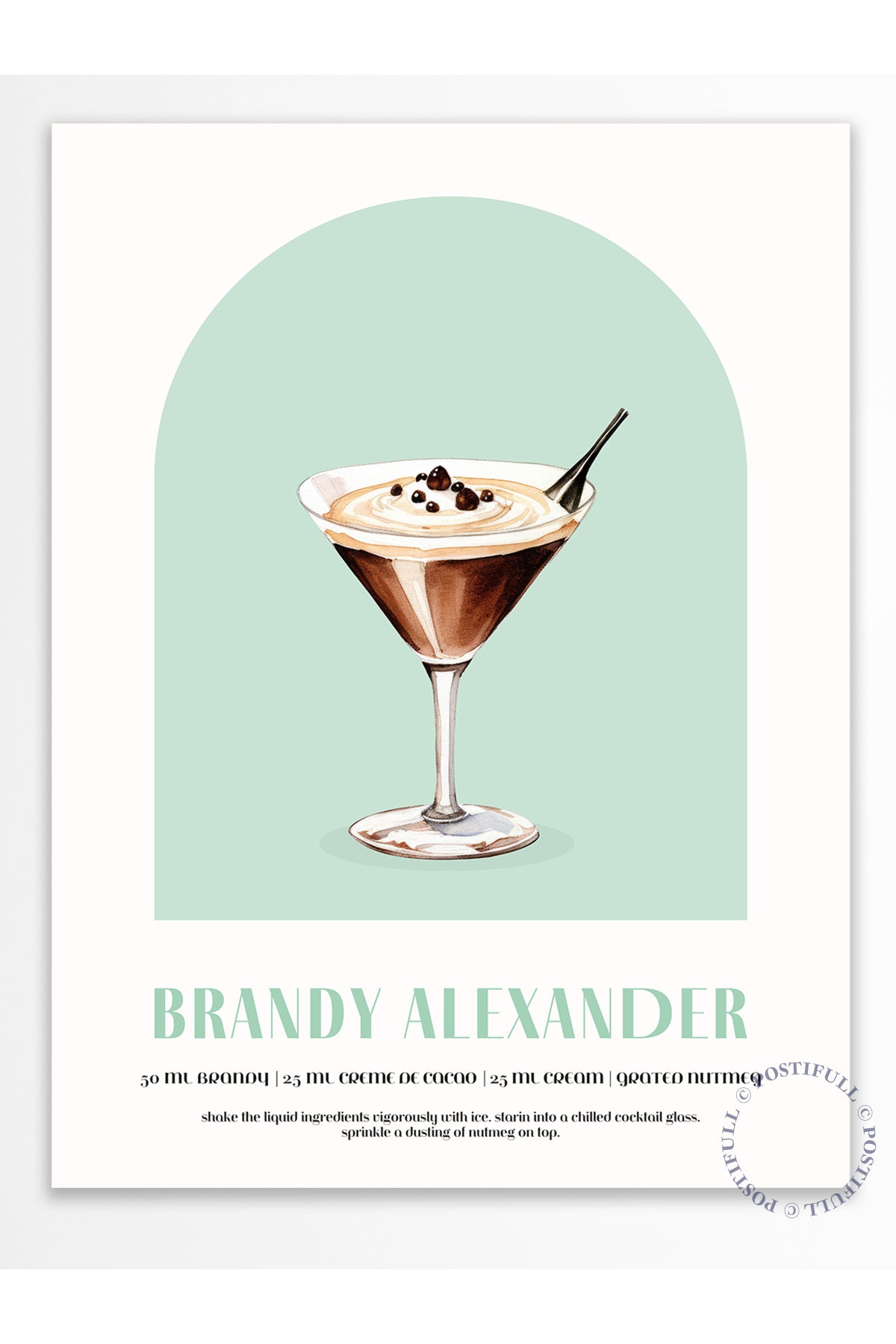 Kokteyl Temalı Duvar Posteri - Brandy Alexander