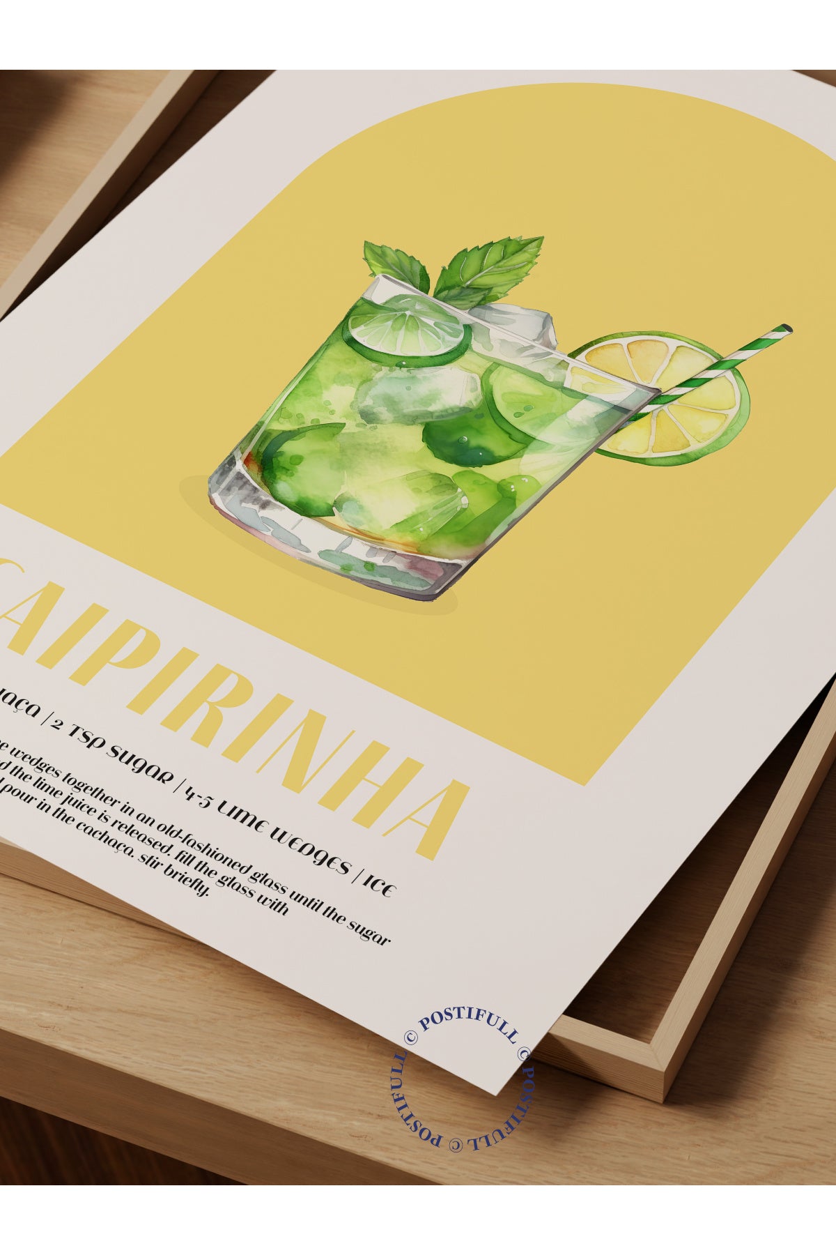 Kokteyl Temalı Duvar Posteri - Caipirinha