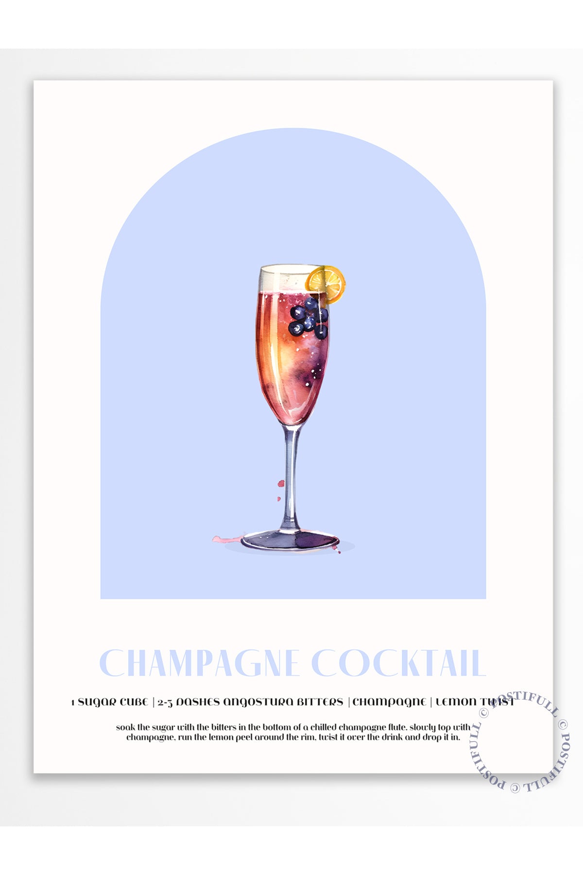 Kokteyl Temalı Duvar Posteri - Champagne Cocktail