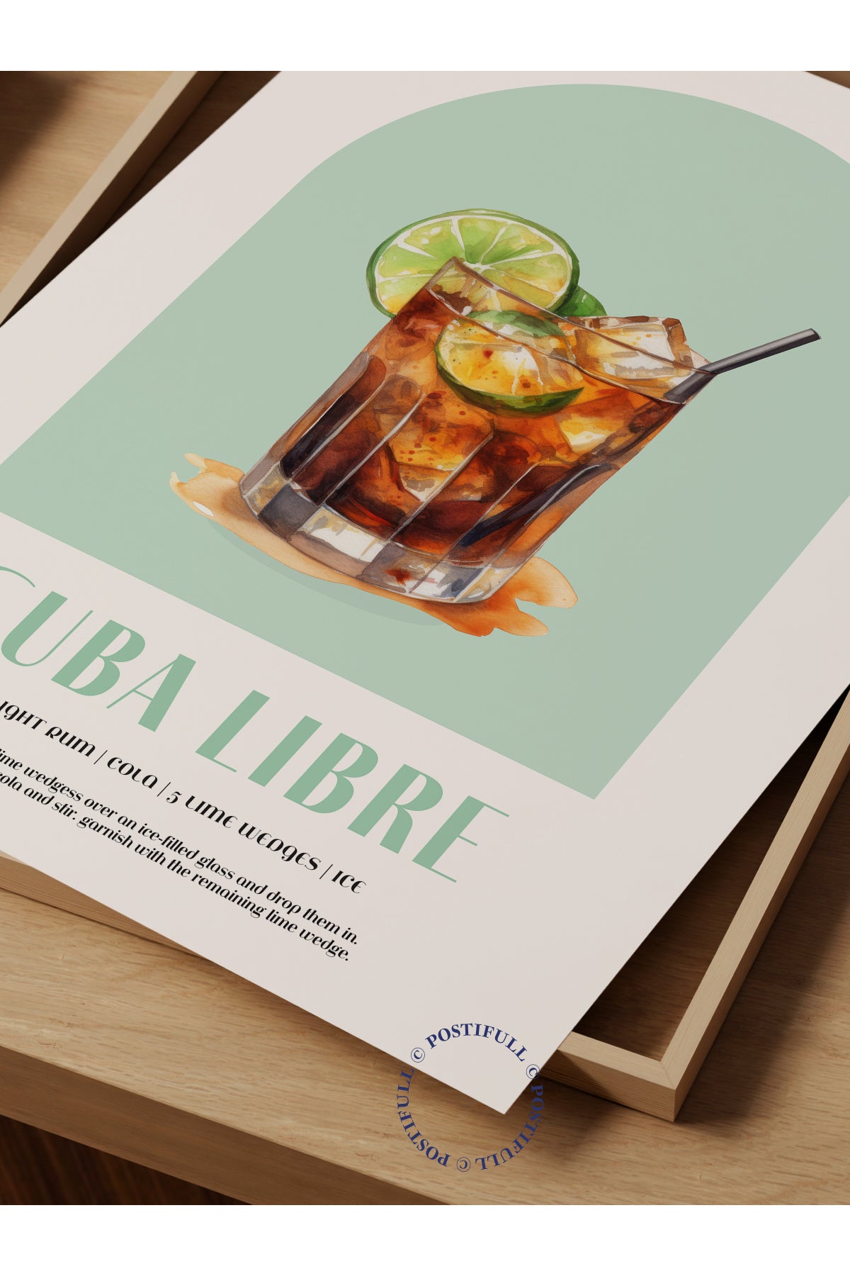 Kokteyl Temalı Duvar Posteri - Cuba Libre