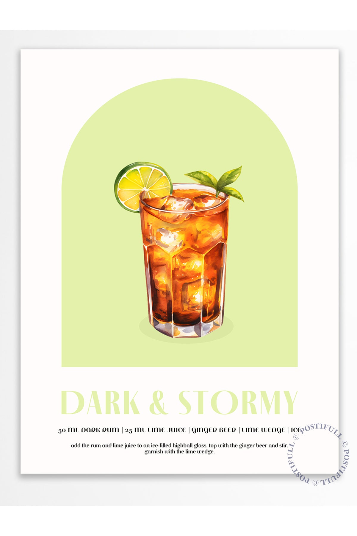 Kokteyl Temalı Duvar Posteri - Dark & Stormy