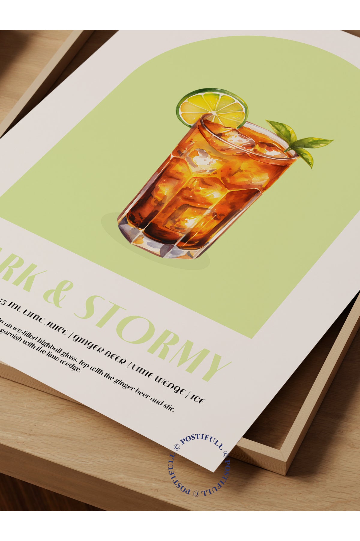 Kokteyl Temalı Duvar Posteri - Dark & Stormy