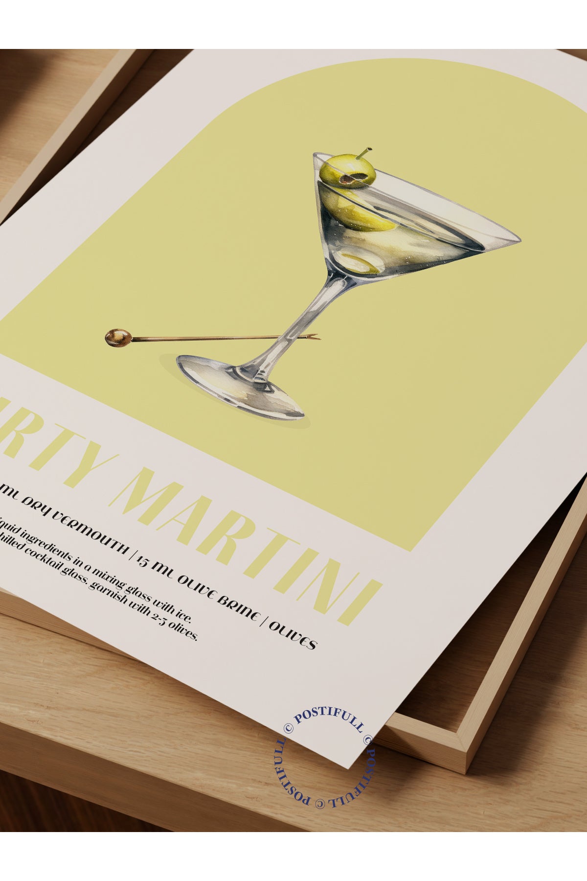 Kokteyl Temalı Duvar Posteri - Dirty Martini