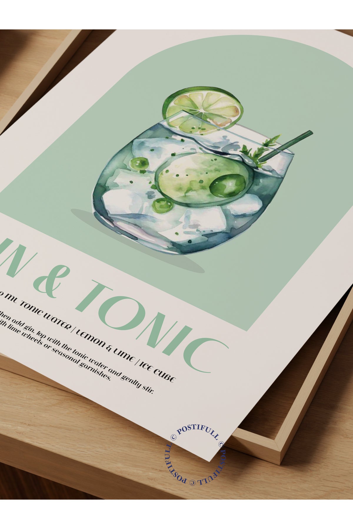 Kokteyl Temalı Duvar Posteri - Gin & Tonic