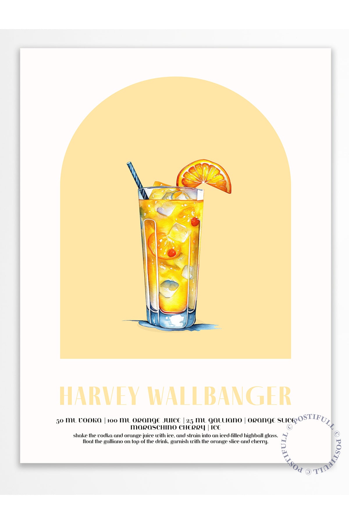 Kokteyl Temalı Duvar Posteri - Harvey Wallbanger