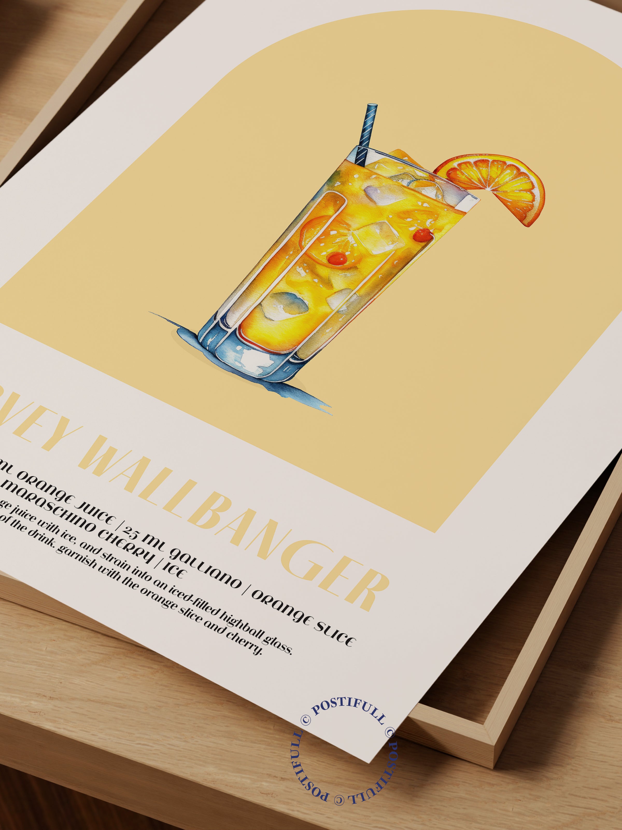 Kokteyl Temalı Duvar Posteri - Harvey Wallbanger