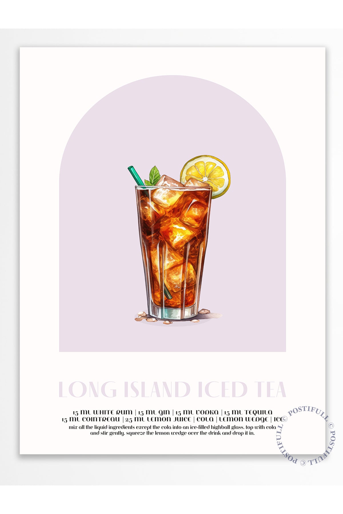 Kokteyl Temalı Duvar Posteri - Long Island Iced Tea