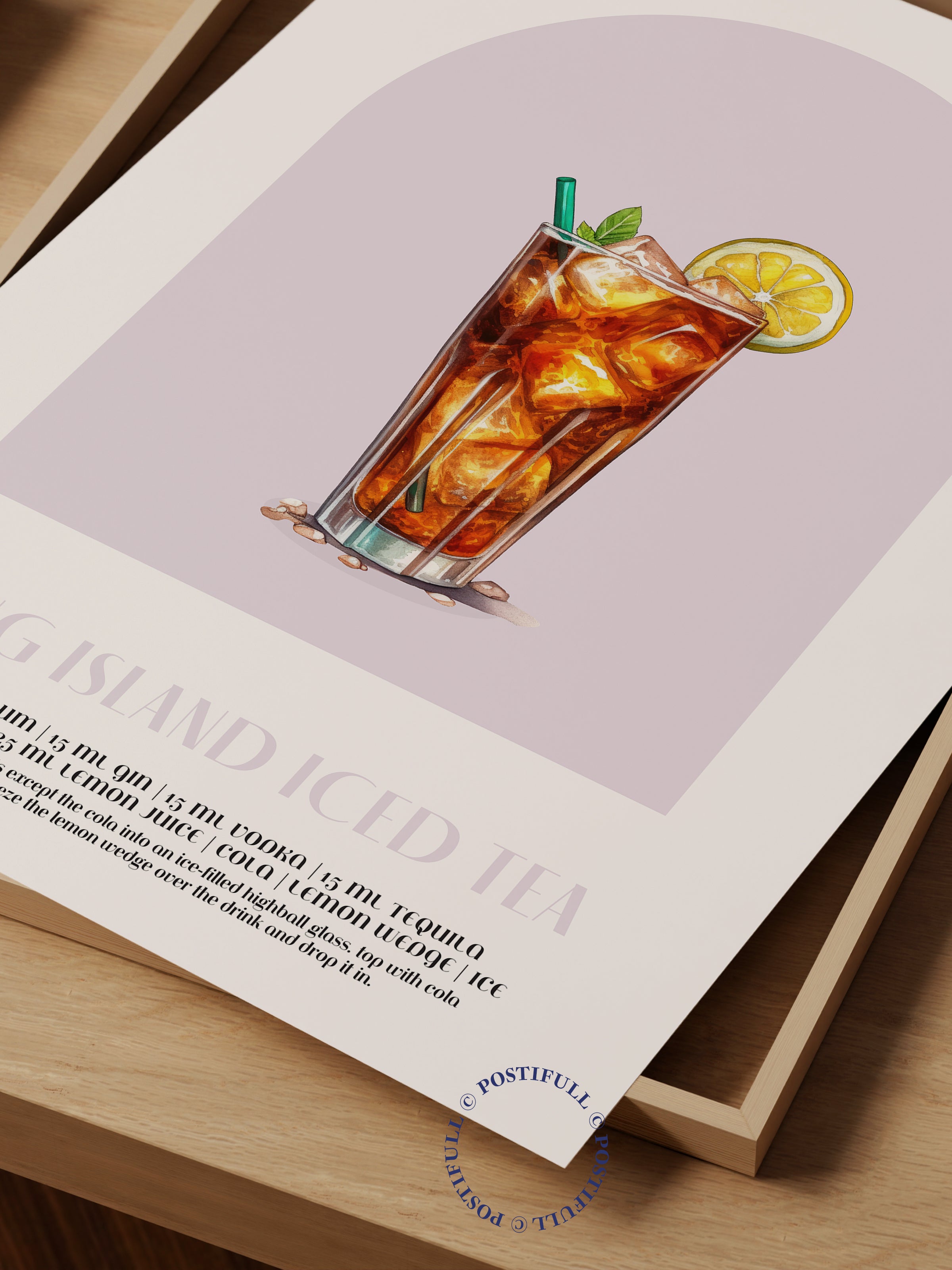 Kokteyl Temalı Duvar Posteri - Long Island Iced Tea