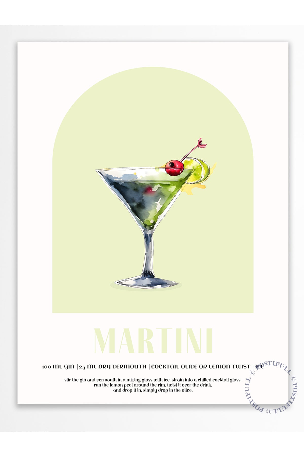 Kokteyl Temalı Duvar Posteri - Martini