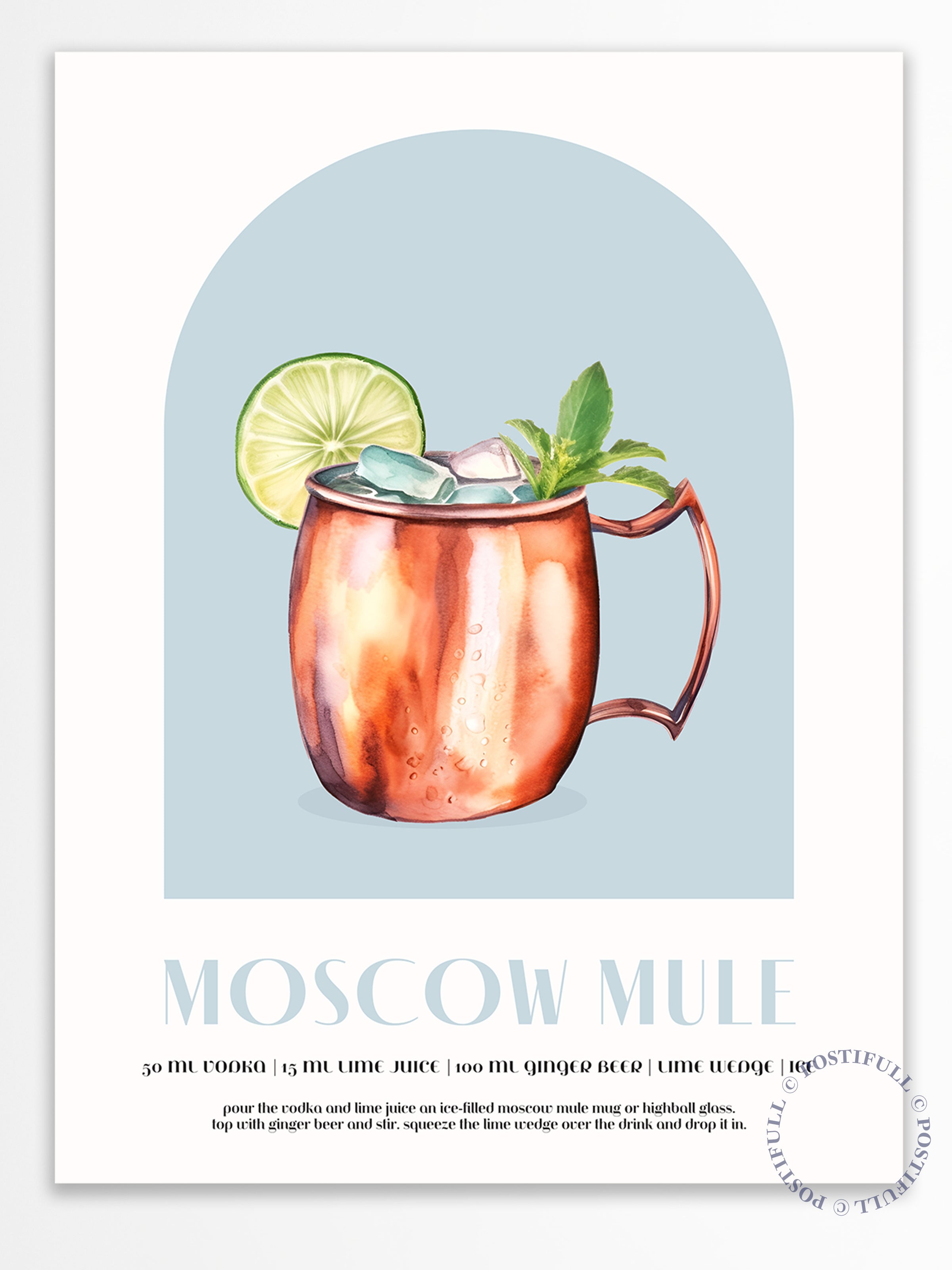 Kokteyl Temalı Duvar Posteri - Moscow Mule