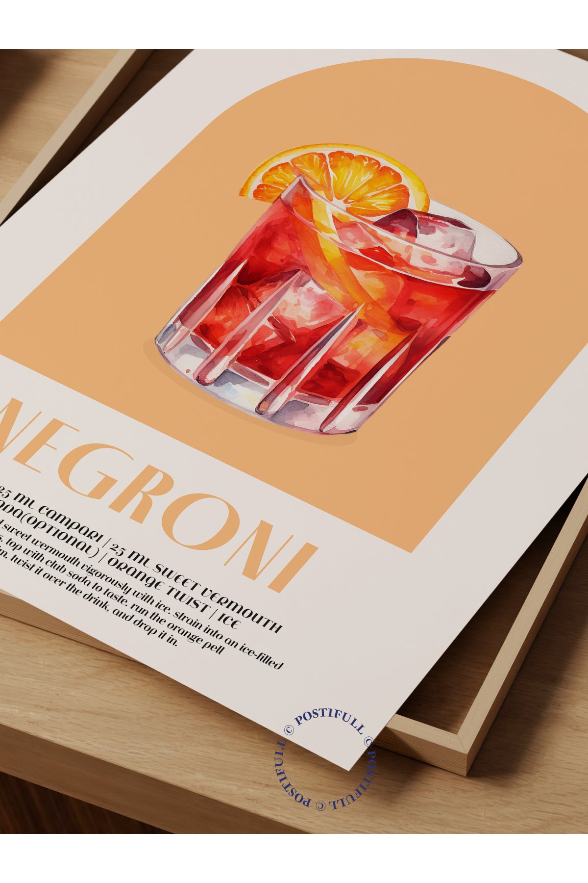 Kokteyl Temalı Duvar Posteri - Negroni