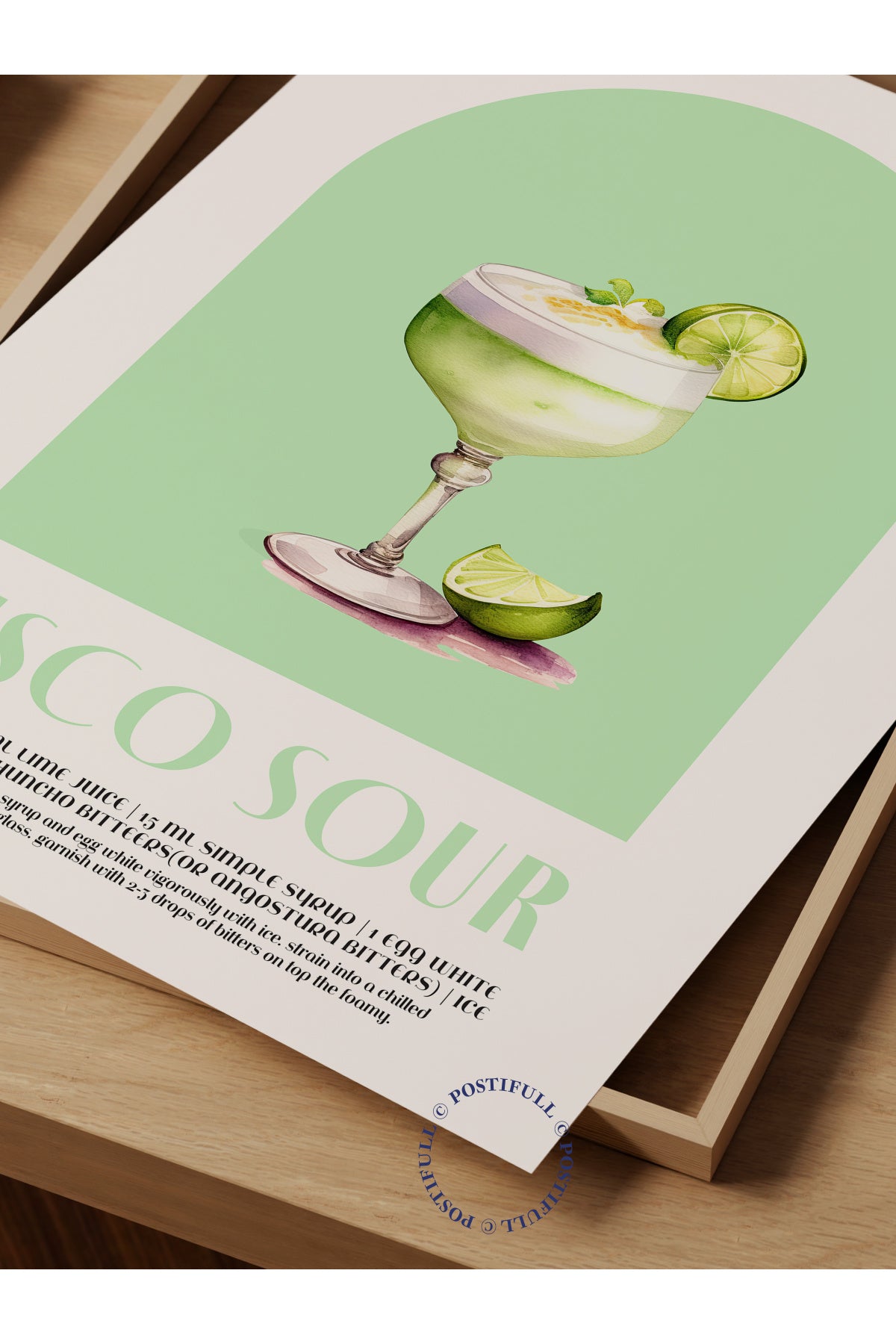 Kokteyl Temalı Duvar Posteri - Pisco Sour