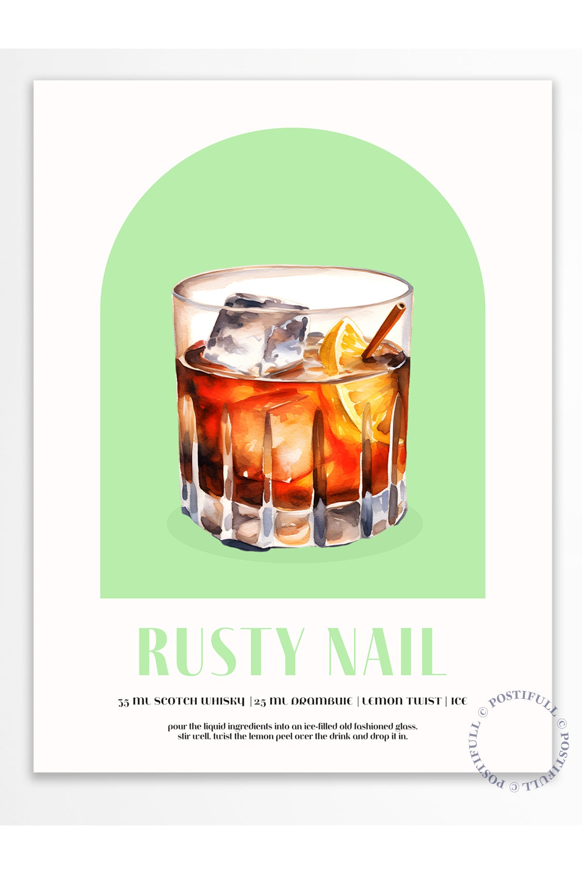 Kokteyl Temalı Duvar Posteri - Rusty Nail