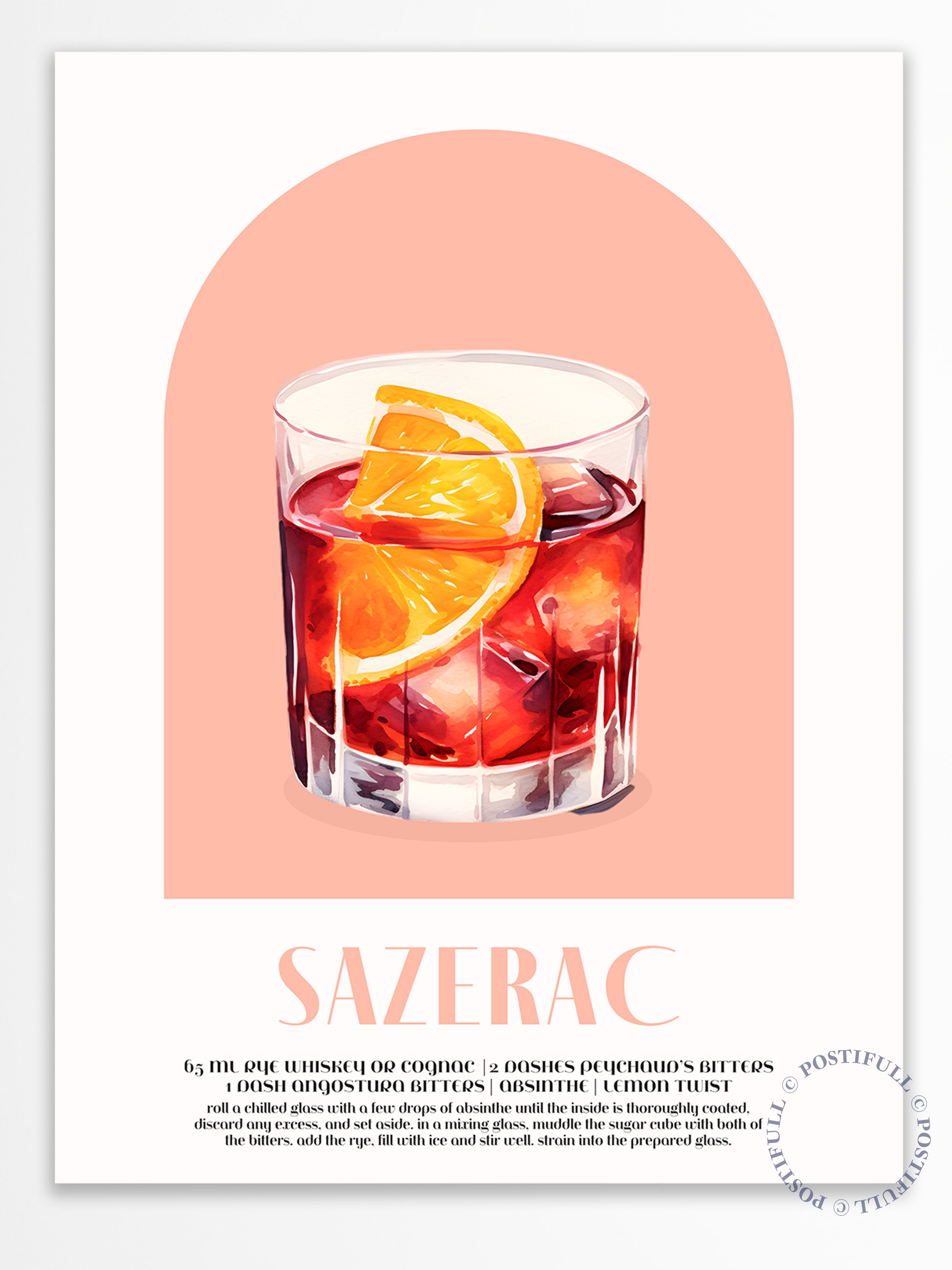 Kokteyl Temalı Duvar Posteri - Sazerac