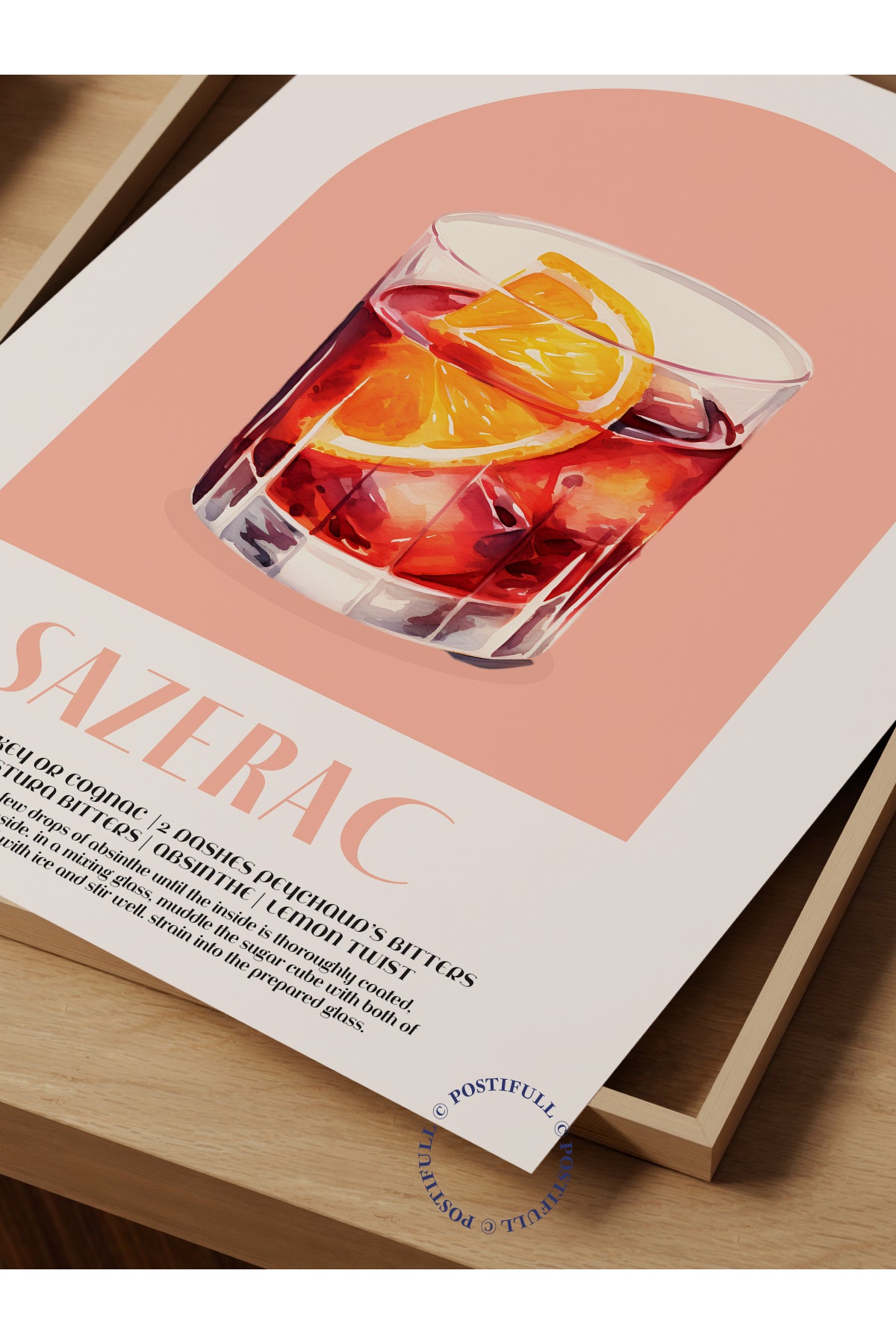 Kokteyl Temalı Duvar Posteri - Sazerac