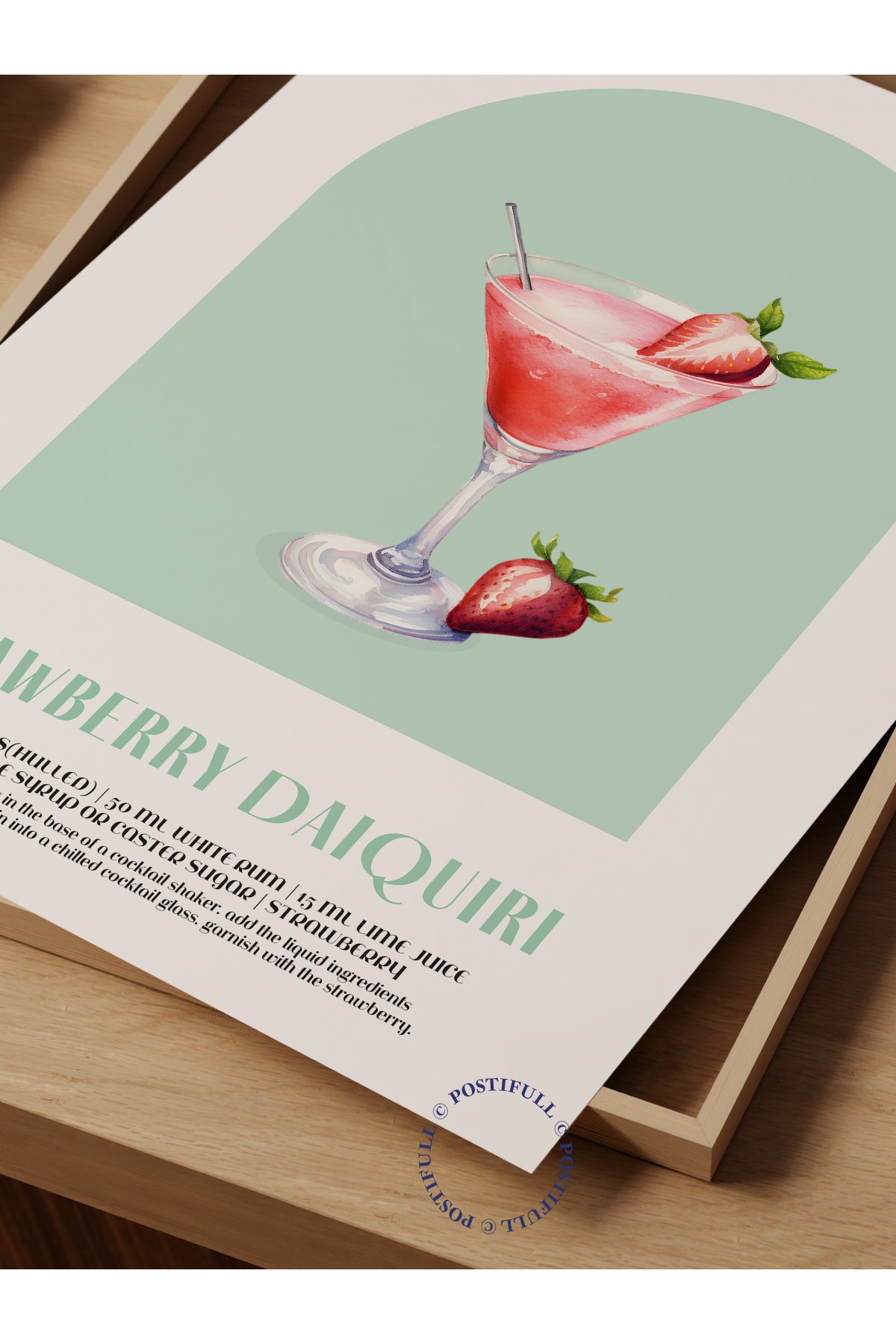 Kokteyl Temalı Duvar Posteri - Strawberry Daiquiri