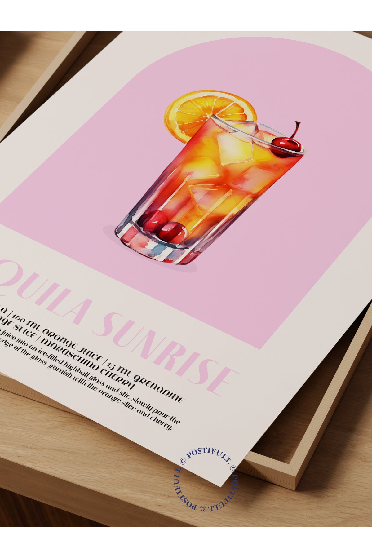 Kokteyl Temalı Duvar Posteri - Tequila Sunrise