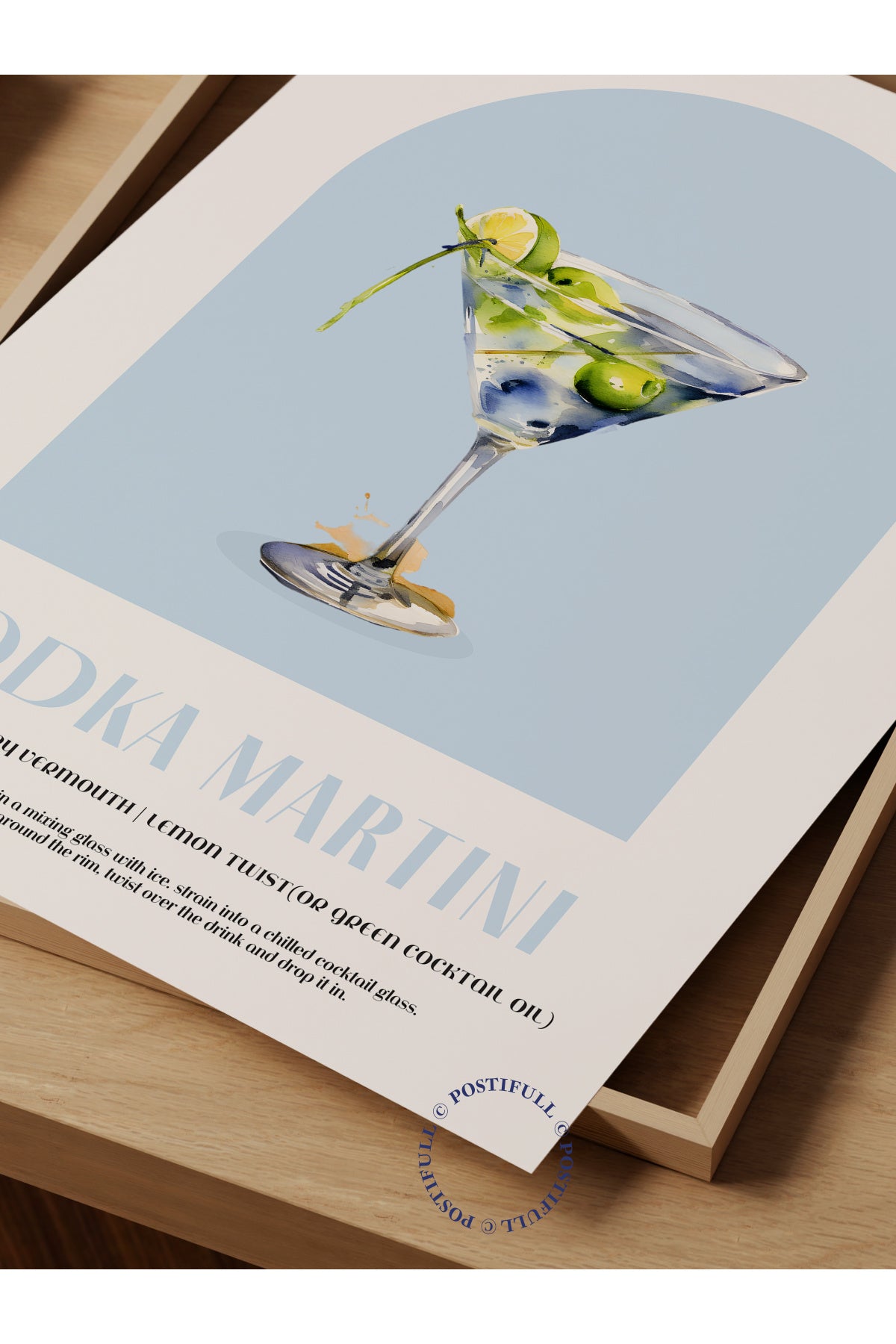 Kokteyl Temalı Duvar Posteri - Vodka Martini