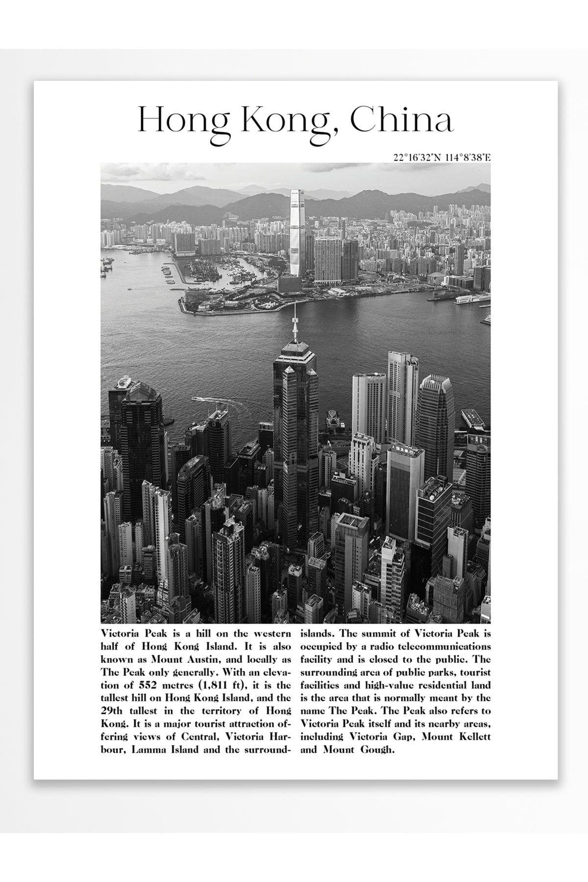 Hong Kong - Çin, Şehir Temalı Poster